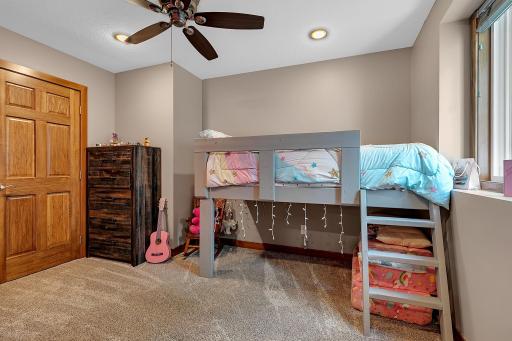 The second lower-level bedroom offers a large closet and a flexible layout that can easily adapt as your needs evolve.