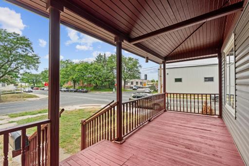 Recently refinished front porch
