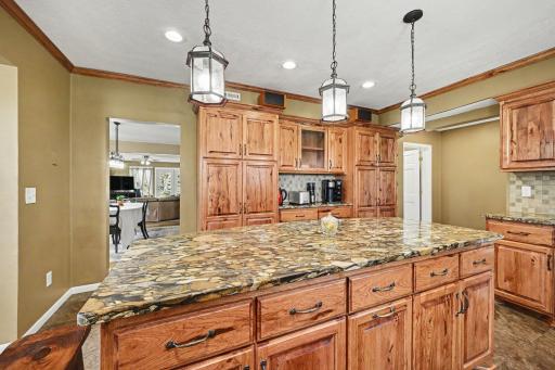 Open to the dining room, this kitchen was built for the whole family to gather in one spot