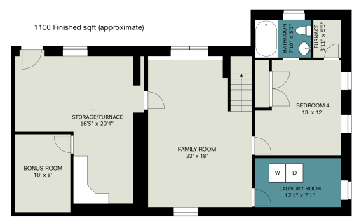 Lower level floor plan, 26850 Aberdeen Avenue, New Prague