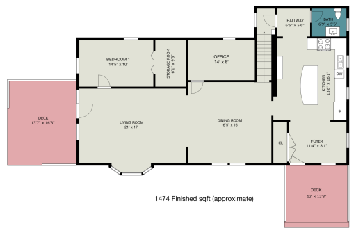 Main level floor plan, 26850 Aberdeen Avenue, New Prague