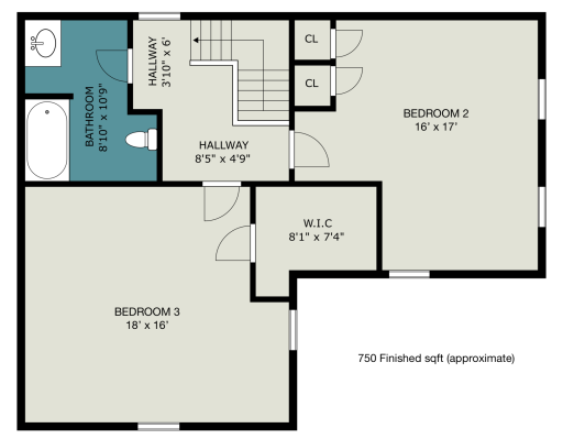 Upper level floor plan, 26850 Aberdeen Avenue, New Prague