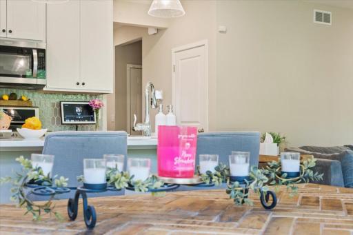 View from table to entry hallway