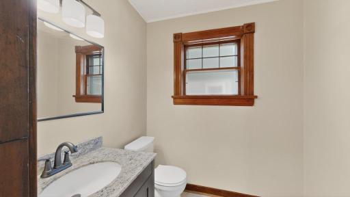 Main floor bathroom with granite top!