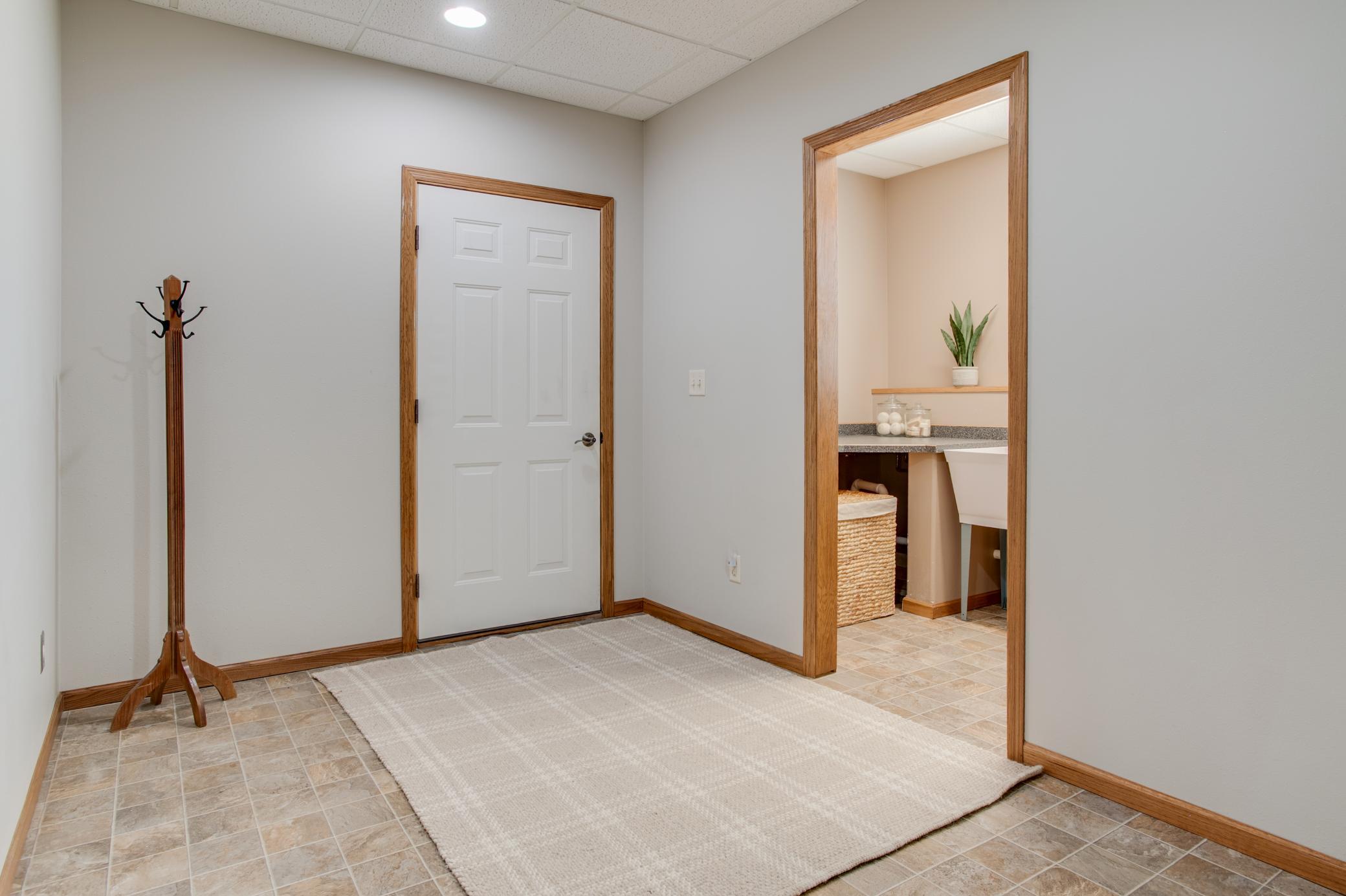 Huge entry from garage to basement