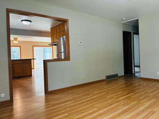 view from living room through kitchen to backroom