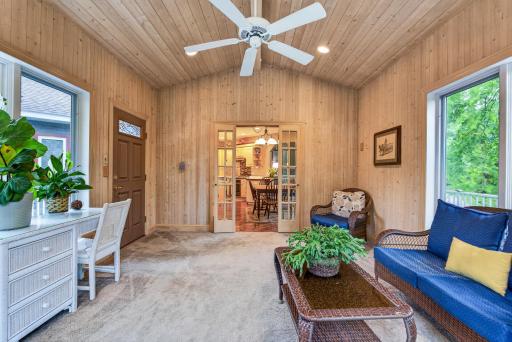 Whether enjoying your morning coffee or unwinding at the end of the day, this sunroom is designed to be enjoyed year-round.