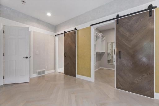 Custom Doors to Private Bathroom and Walk-in Closet