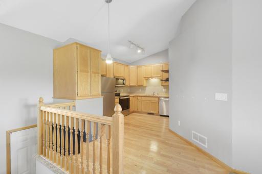 Large kitchen with stainless steel appliances