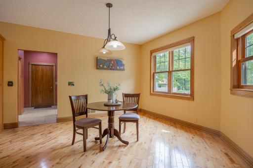 The dining room area can fit a large table