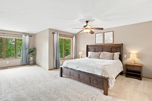 Large primary bedroom with room for a seating area!