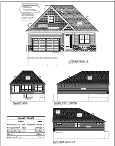 The Camden Elevation Drawings (2048 Tamarack)
