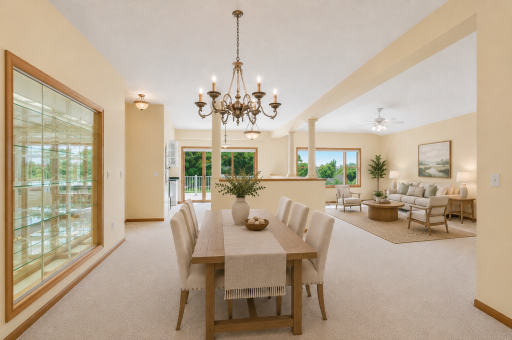 Virtually Staged Dining Room and Sitting Room