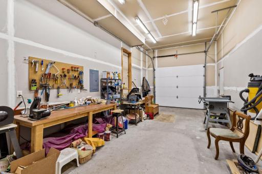 1st stall of garage oversized garage has in-floor heating