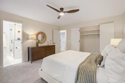 A large closet provides abundant storage, while the thoughtful updates throughout the suite ensure comfort and convenience. Whether beginning your day/unwinding in the evening, this spacious owner's retreat offers the perfect blend of style & comfort