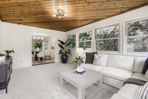 The sunroom seamlessly extends the home's living space and offers a tranquil setting to unwind while enjoying the serene, wooded surroundings. It's the perfect blend of indoor comfort and outdoor beautyâcreating a space you'll enjoy year-round.