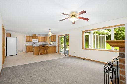 Great flow from family room through informal dining to kitchen