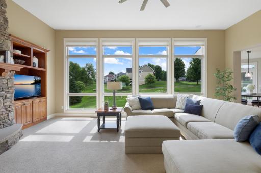 Huge bright windows allow for an abundance of natural light