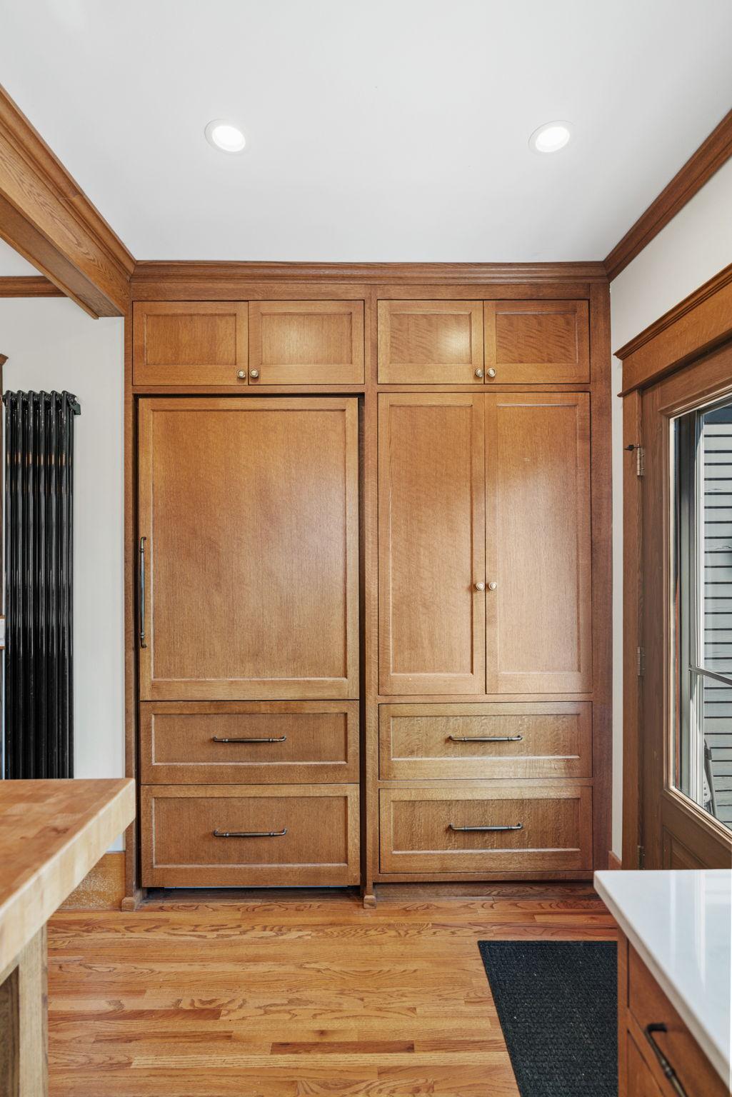 Panelled fridge and great pantry