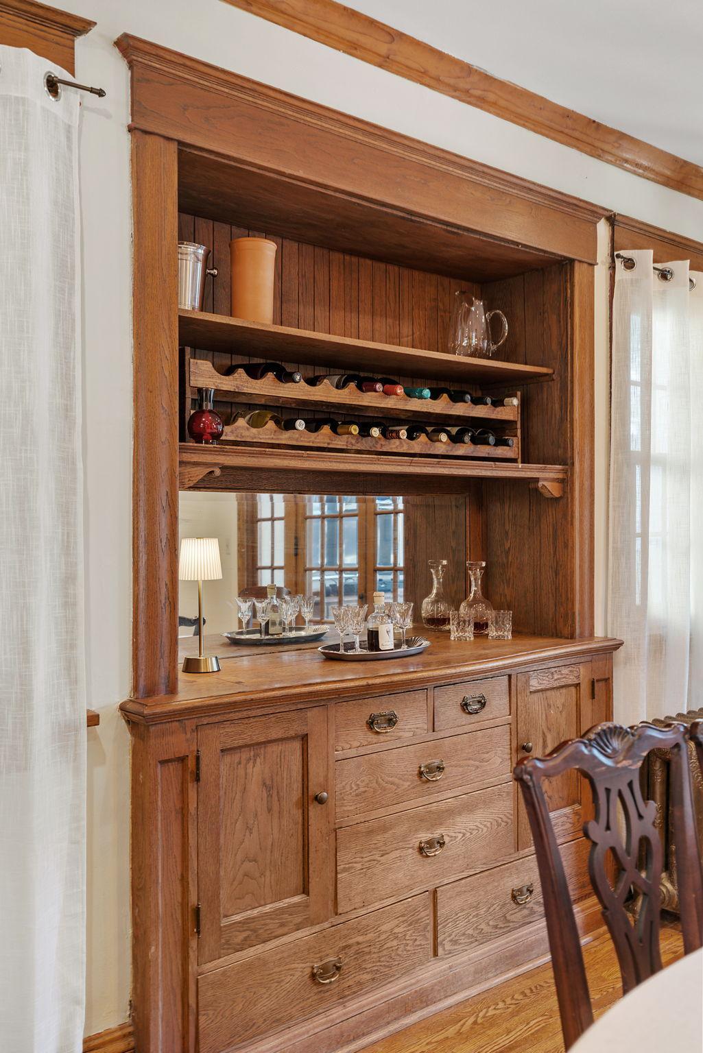 Built-in buffet with wine rack