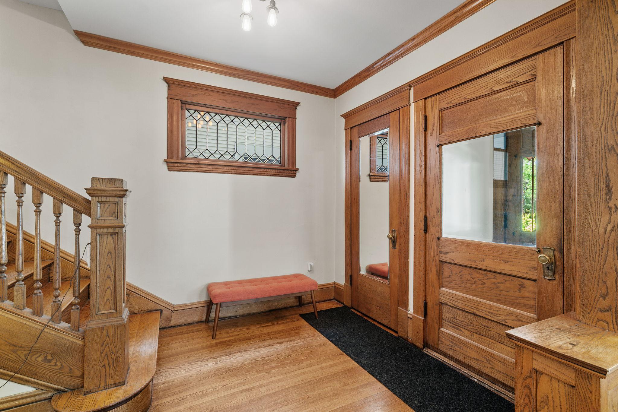 Spacious foyer with entry closet