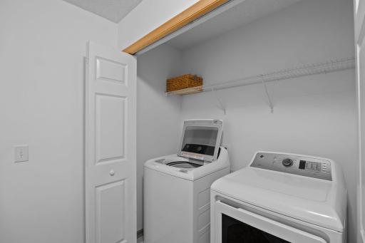 Upper level laundry right next to bedrooms to simplify laundry days - no stairs to haul laundry baskets!