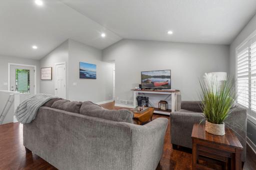 This view shows the hallway to the bedrooms and full bath.