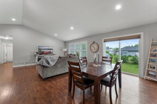 A deck can be added off the dining area for additional dining and gathering space.