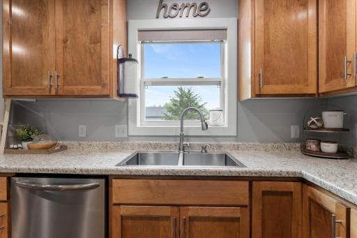 A kitchen window is always a plus. It looks out to the backyard.