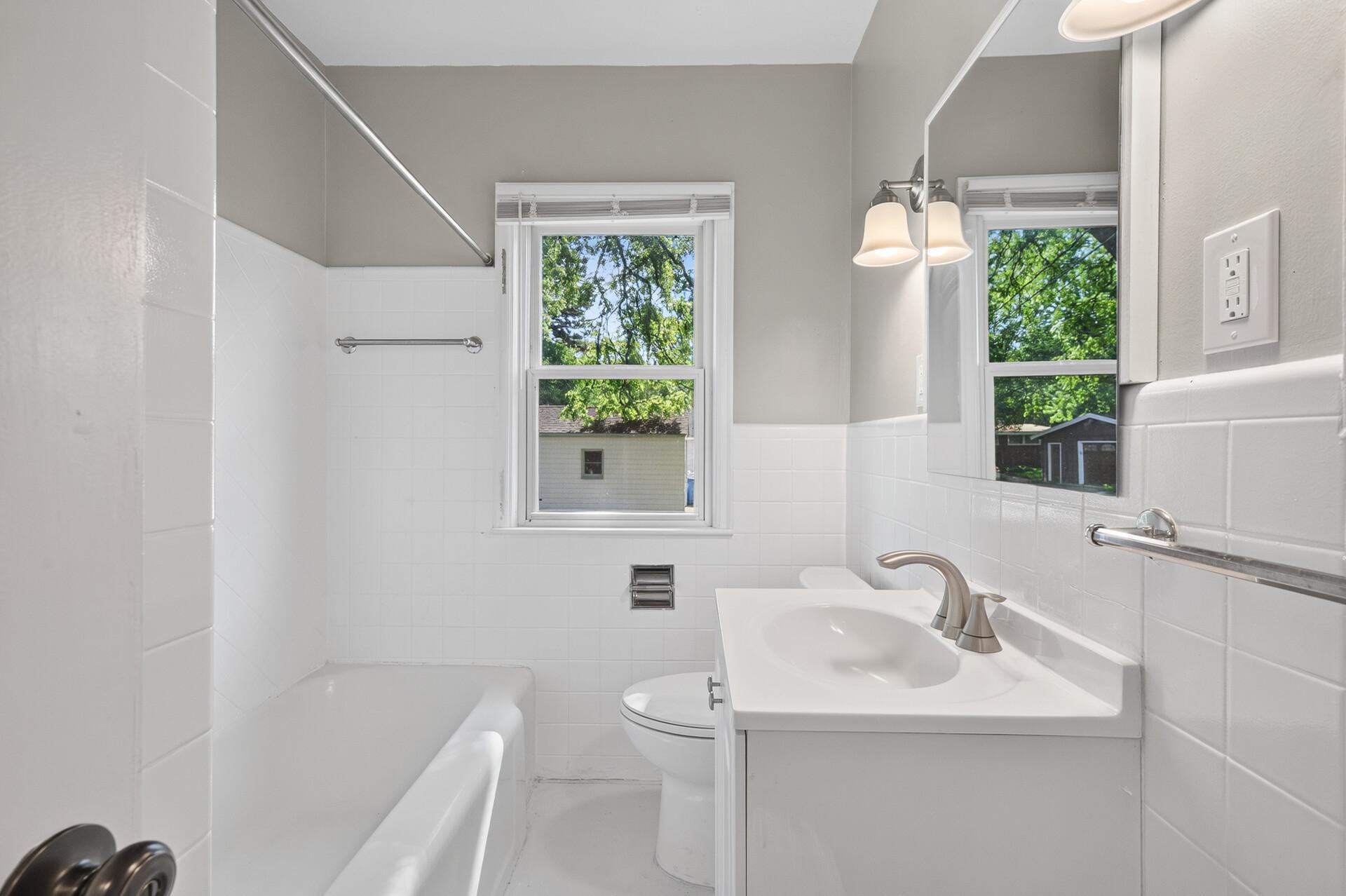 Main Level Bath offers window as well