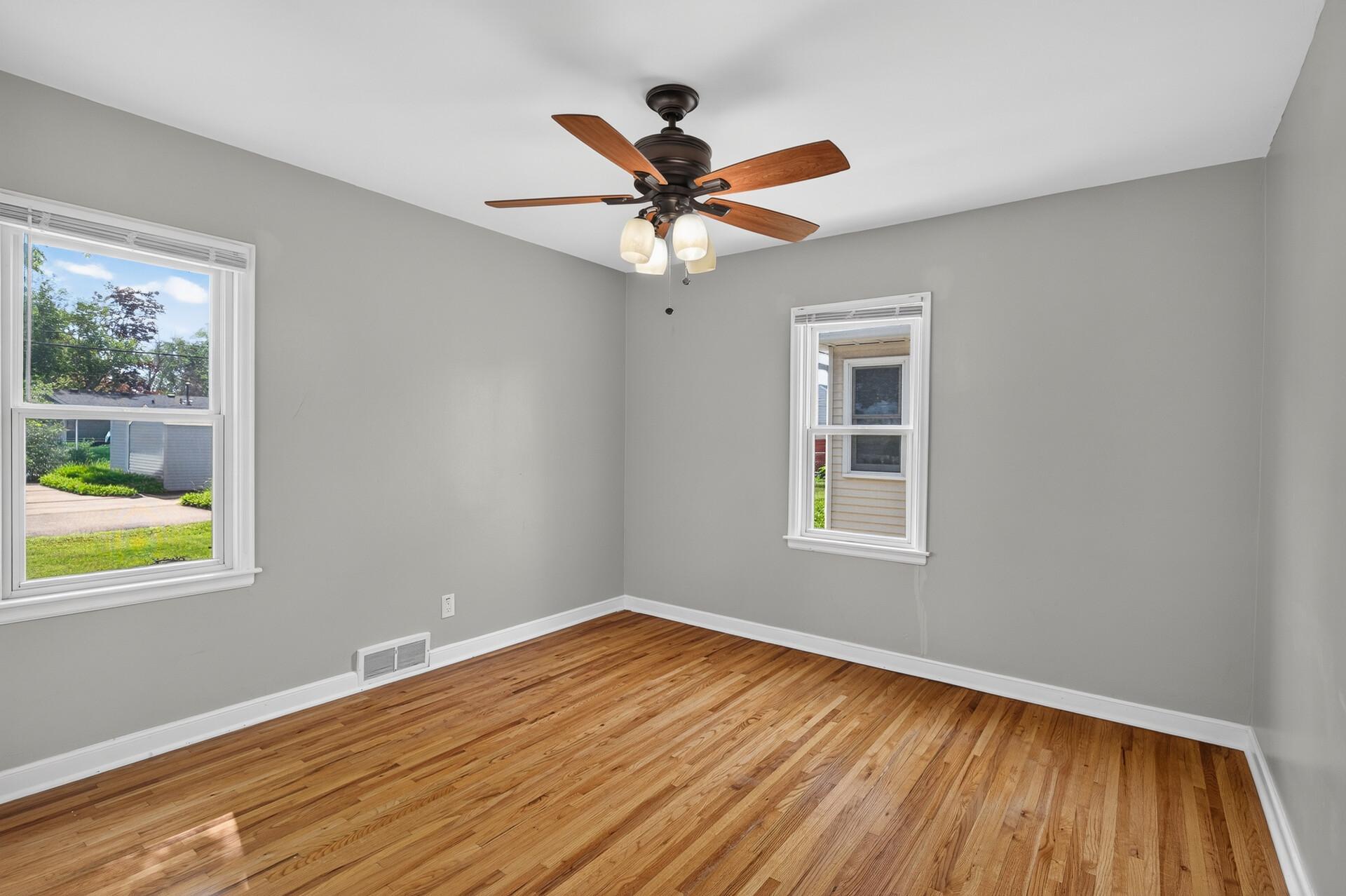 2 windows in Bedroom #1` Plus ceiling fan