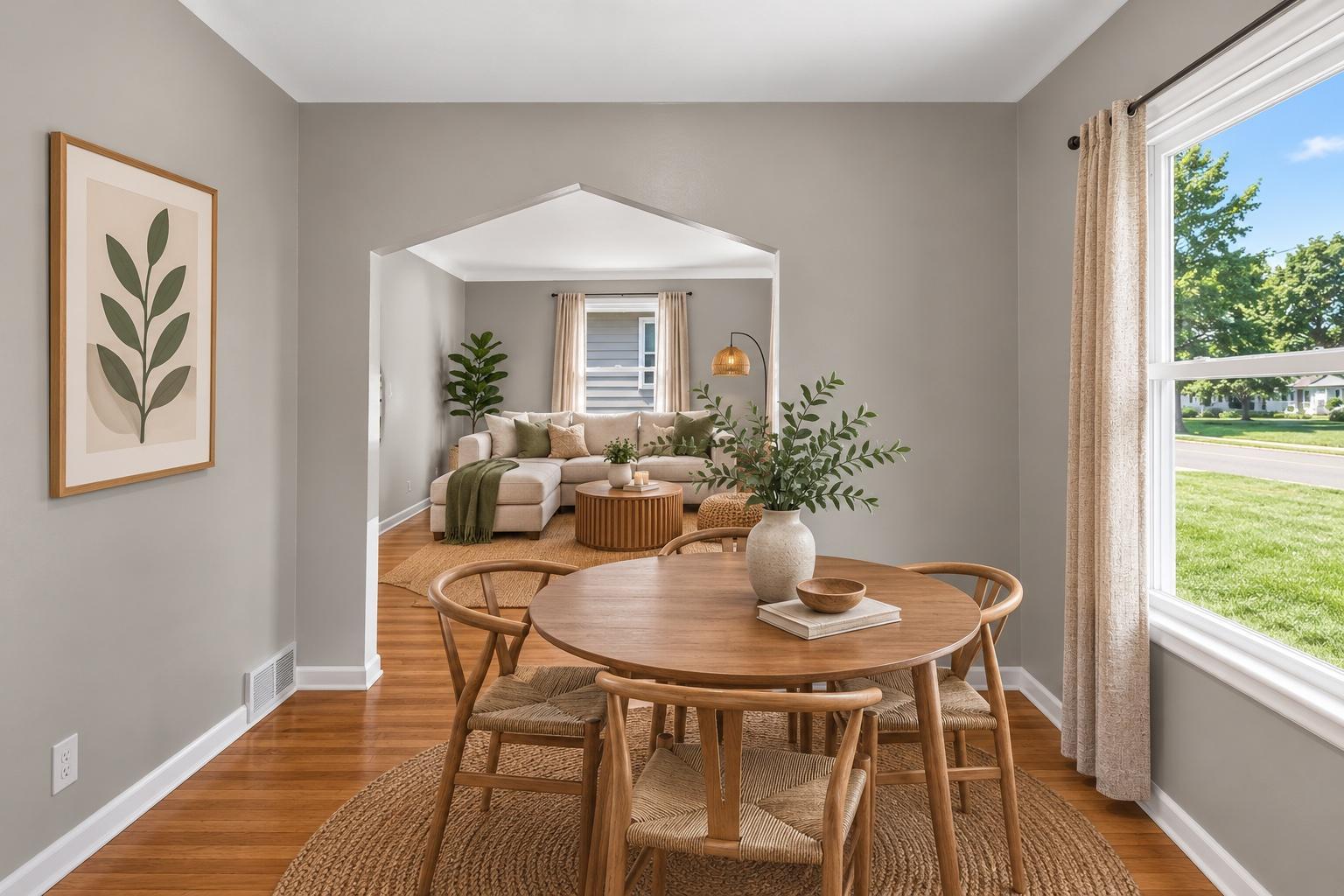 Dining area Virtually staged