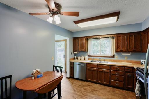Eatin Kitchen with newer stainless steel appliances and newer flooring.