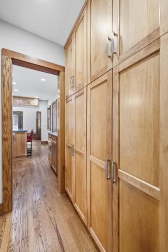 There's additional built-in storage next to the kitchen.