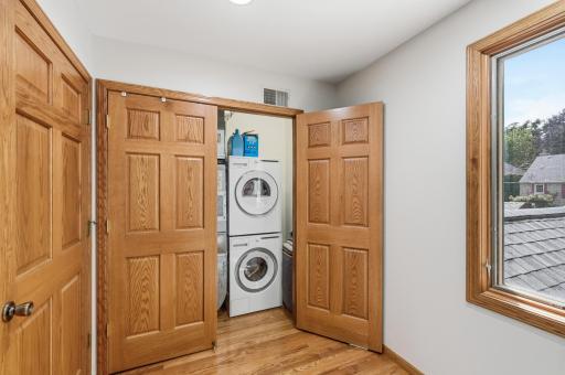 Convenient upstairs laundry with high efficiency Asko Washer and Dryer. Solid core doors throughout the home.