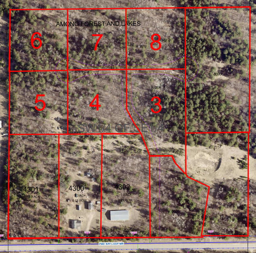 Aerial photo Lots 3,4,5,6,7&8 For Sale