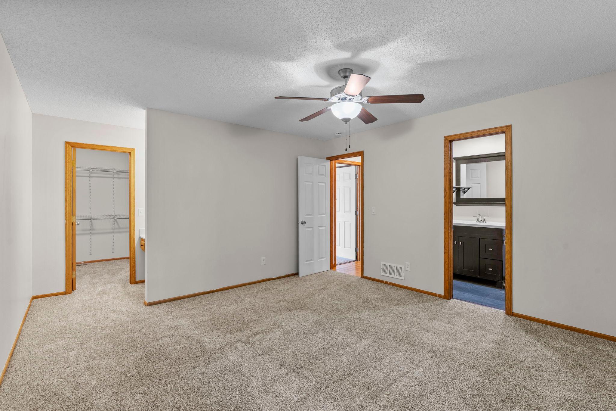 Primary Bedroom has "walk through" to bathroom