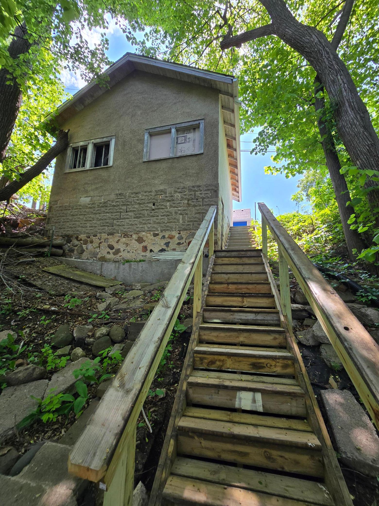 New staircase to the lake shore