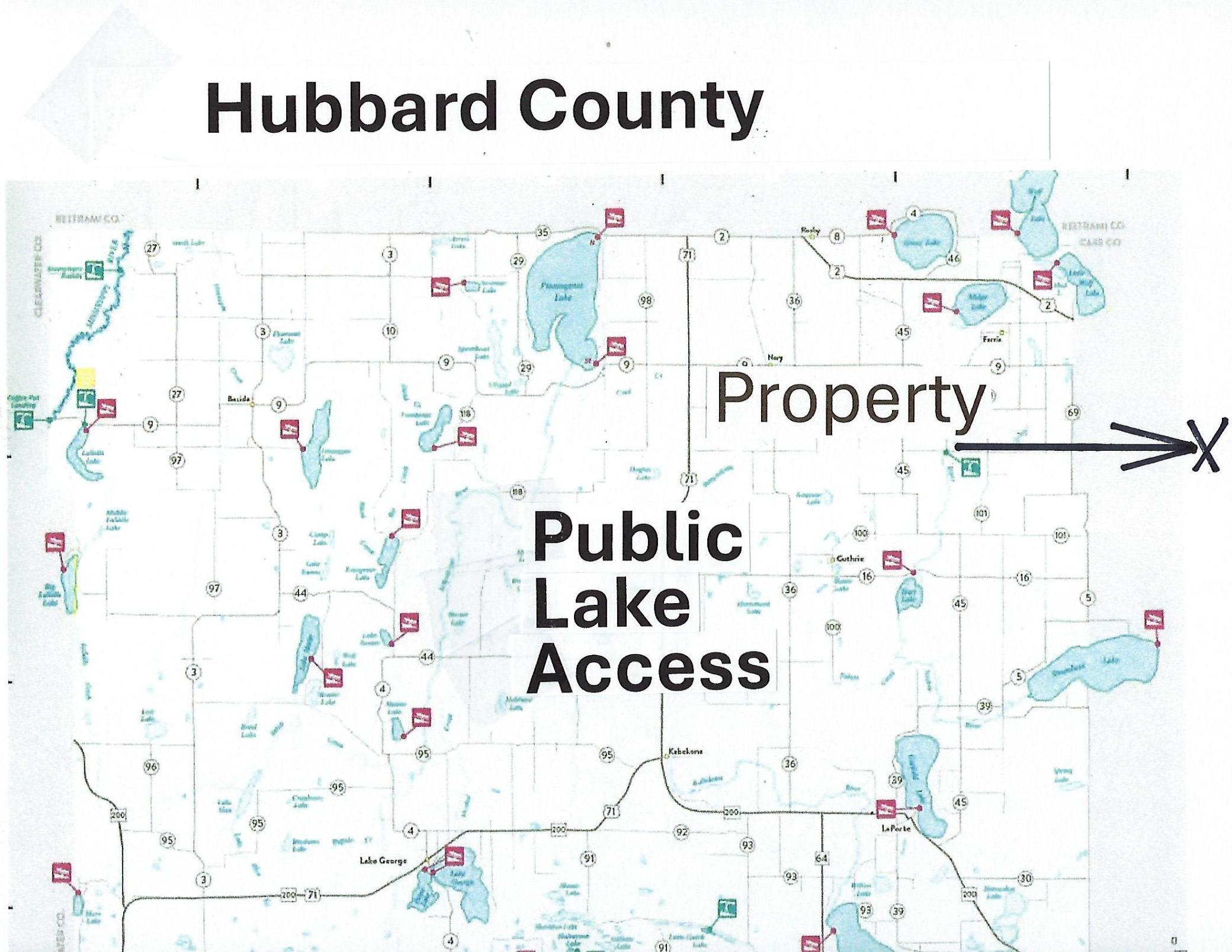 Hubbard County public lake access map