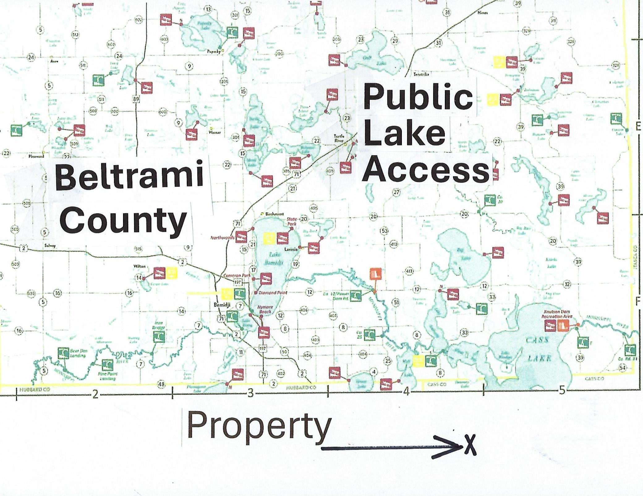 Beltrami County public lake access map