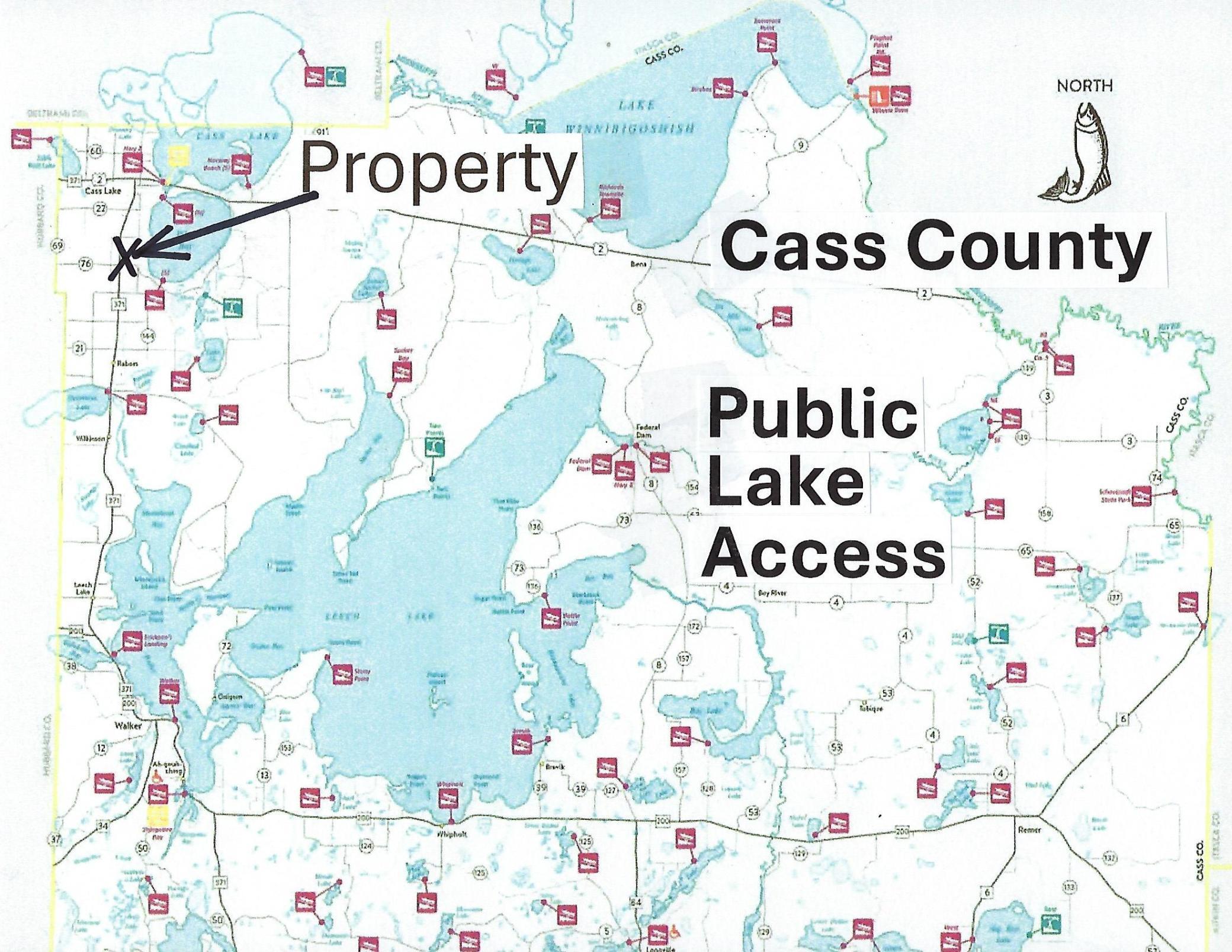 Cass County public lake access map