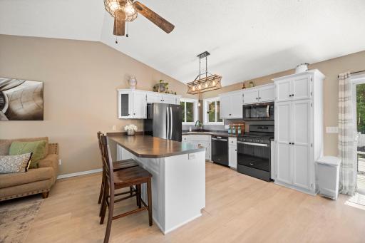 Bright white kitchen with updated appliances