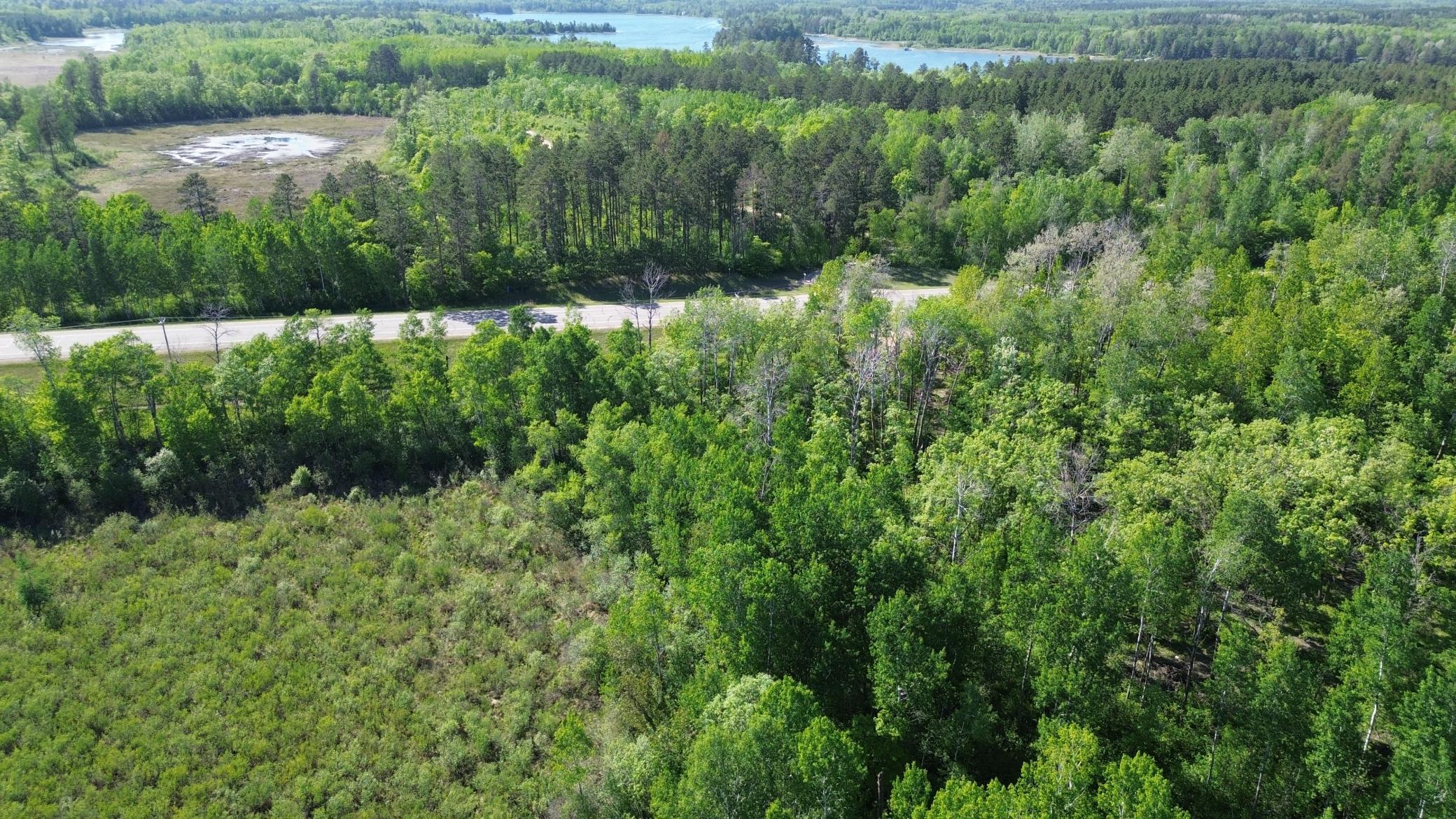 Aerial View of Pickerel Lake Across The Road