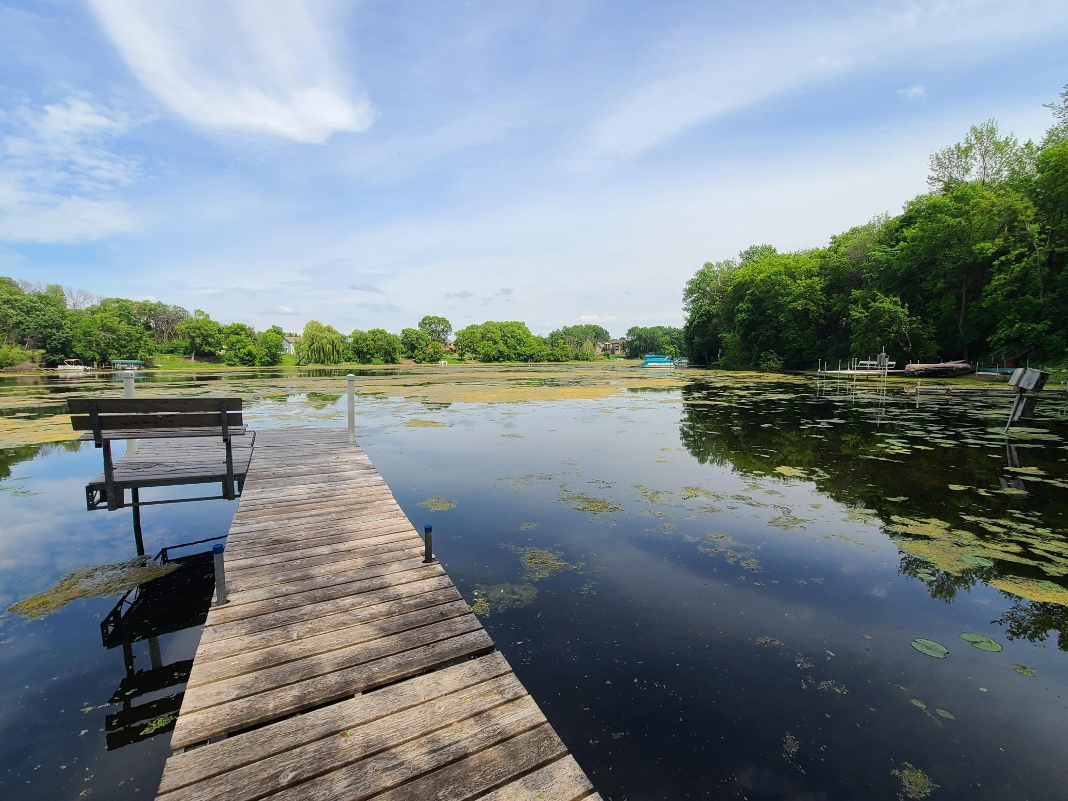 Dock view in early summer, wonderful spot to watch the sunset.