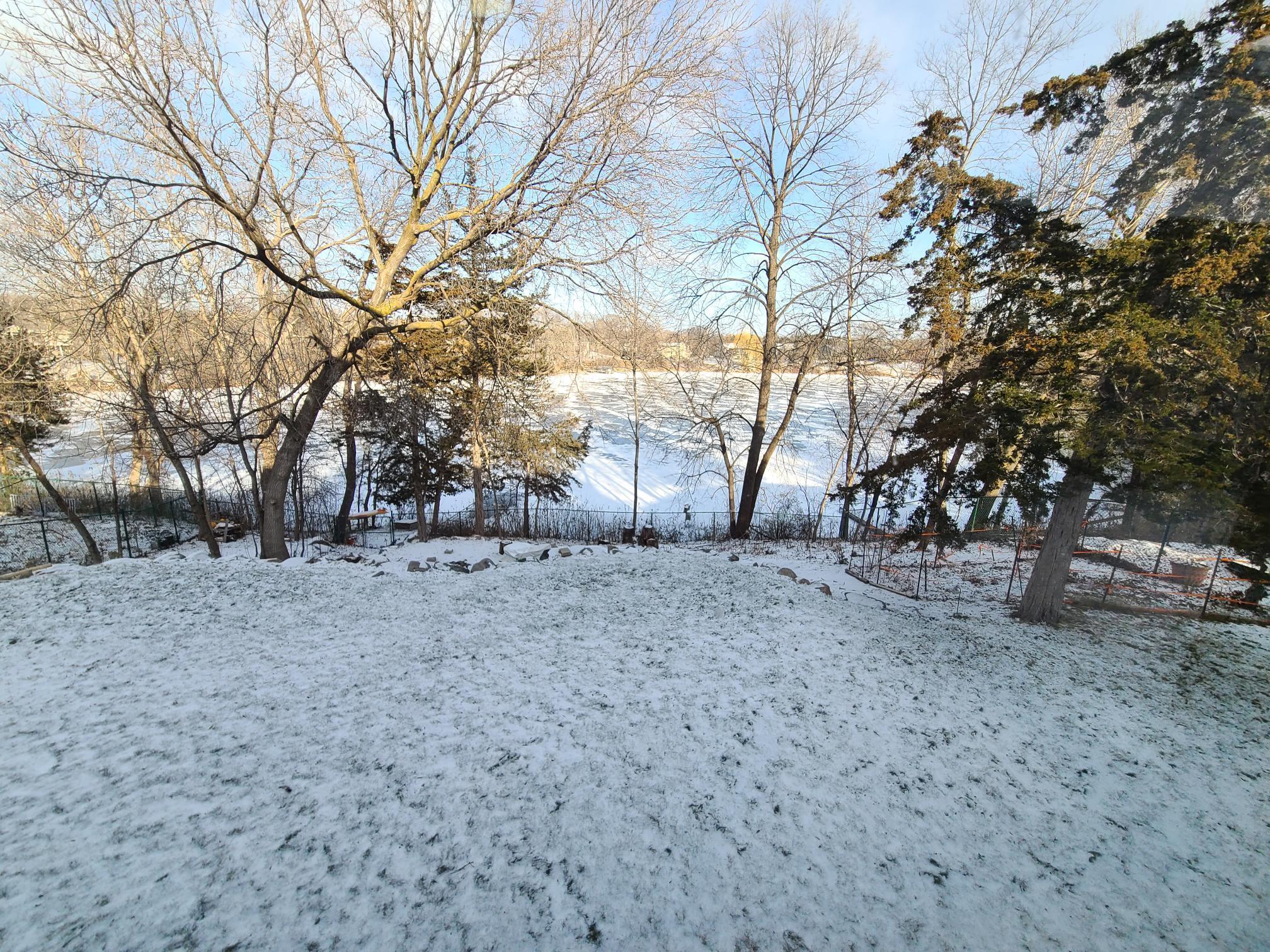Backyard in wintertime - the lake is great for ice skating, ice fishing, or just admiring the expansive views.