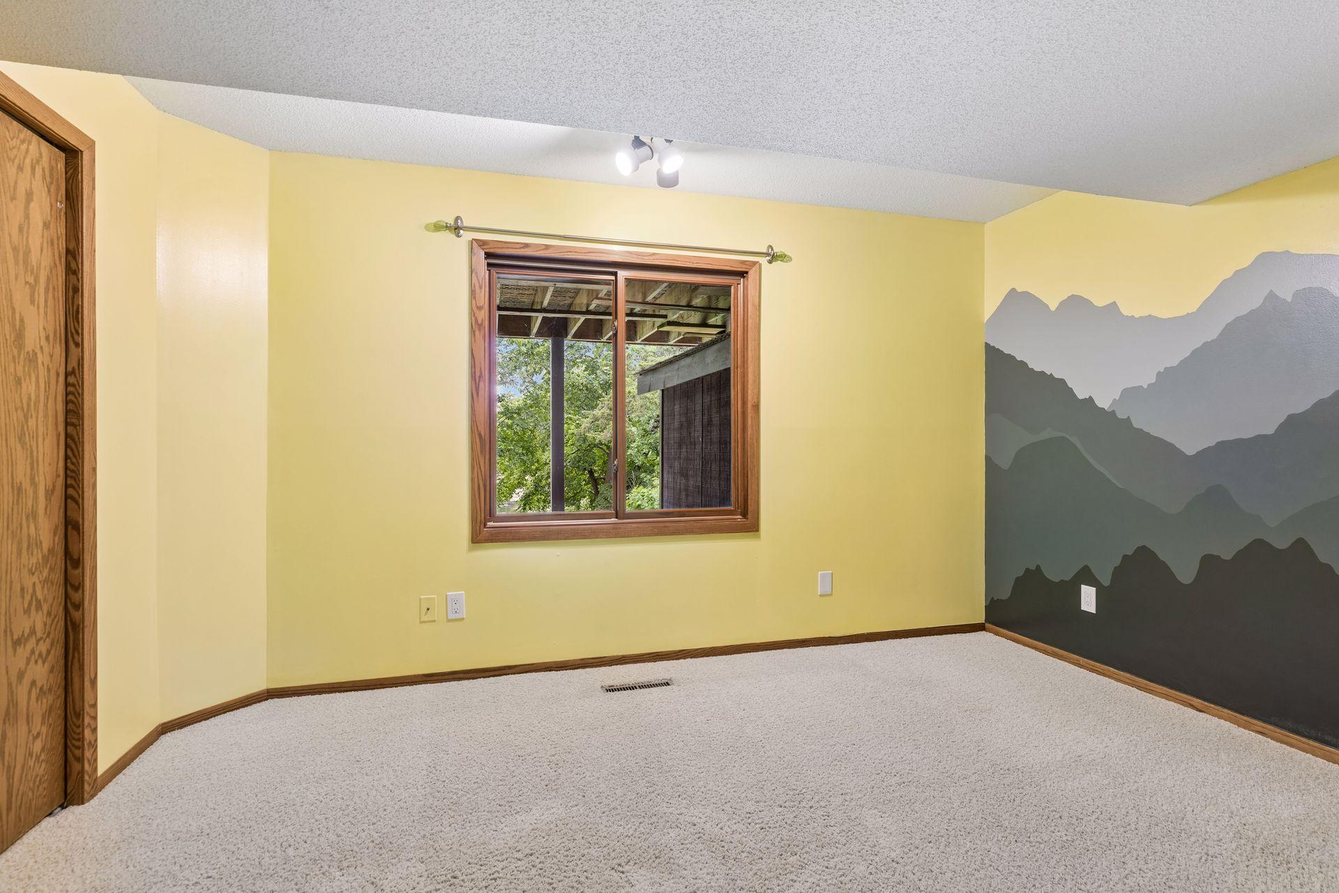 One of two bedrooms on lower level