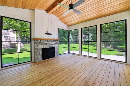 Spacious and private Three Season Porch off Kitchen
