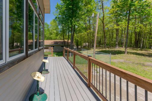Maintenance free deck boards on the wrap around deck