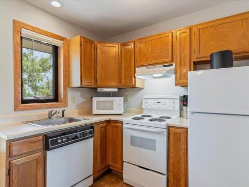 Cozy kitchen space with all the essentials for your cooking and meal preparations. If you want the night off the resorts has a number of dining options for you!