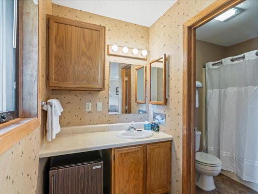 The full bathroom upstairs can be closed off and used separately with the toilet and shower in a separate space.